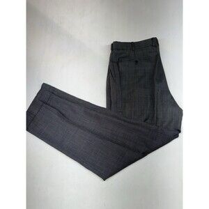Zanella Bennett Dress Pants Mens 38x33 Gray Wool Pleated Cuffed Italy Formal